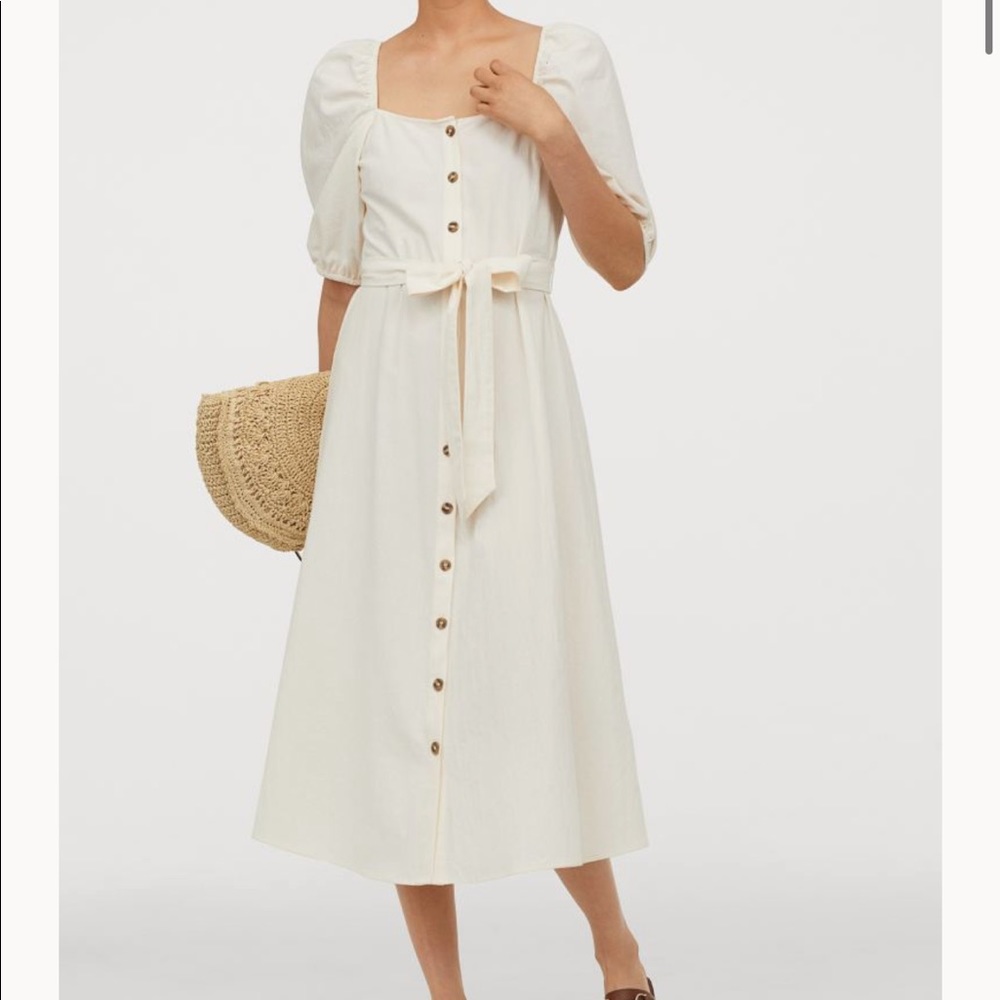 NWT Square neck, Linen (Type) Dress